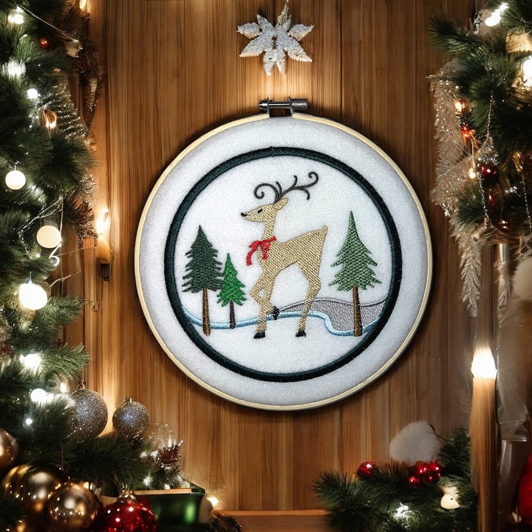 Christmas Deer - on wall-Photoroom Christmas Deer on wall Photoroom