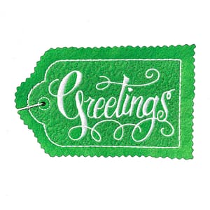 Fancy Felt Gift Tag - Greetings
