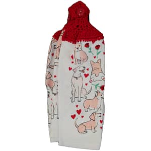 Dog with Hearts Towel (set of 2)