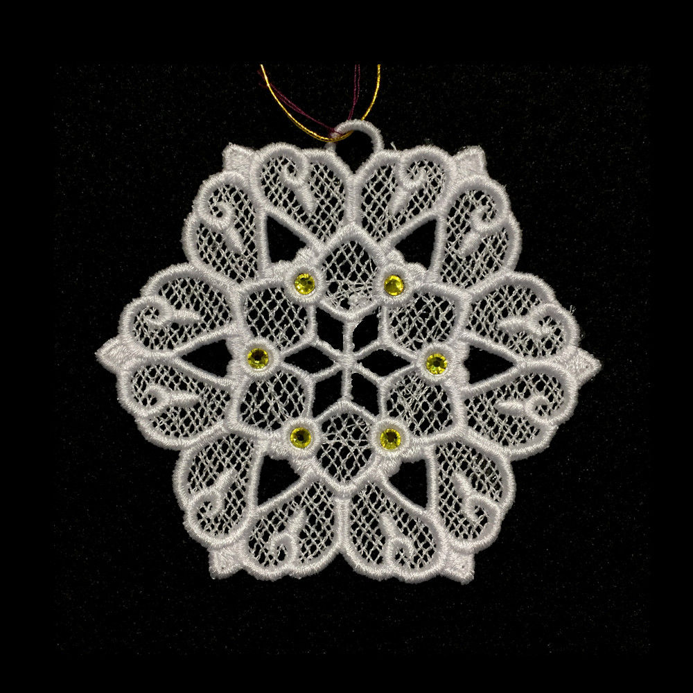 FSL Snowflake Ornament - EL-A6271-W-Amber Gem