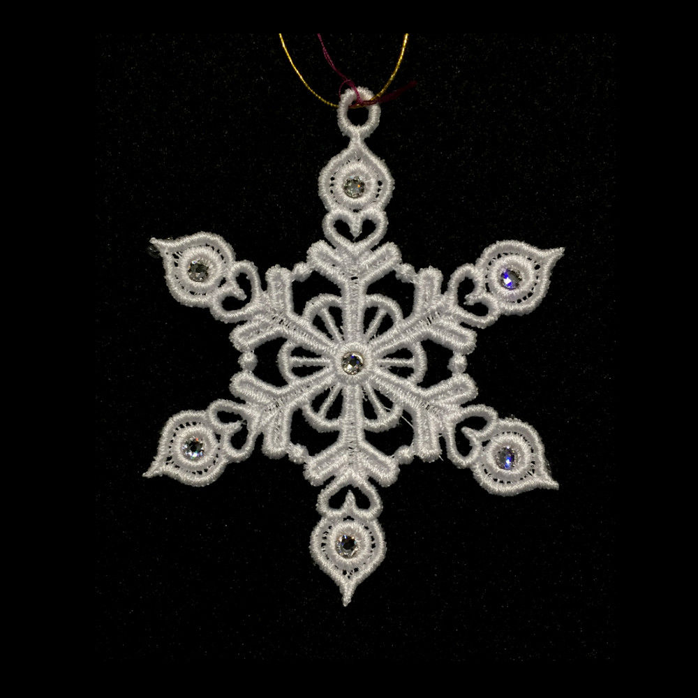 FSL Snowflake Ornament - SHE002-W-Crystal Gem