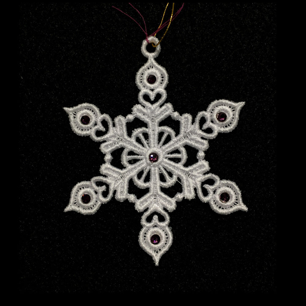 FSL Snowflake Ornament - SHE002-W-Purple Gem