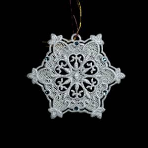 FSL Snowflake Ornament - EL-A6270-W-Aqua Gem