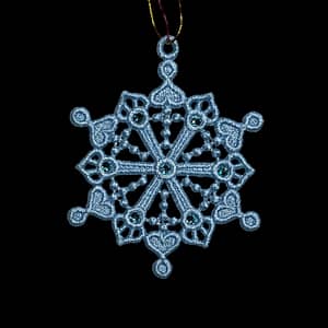 FSL Snowflake Ornament - SHE-010-LB-Aqua Gem