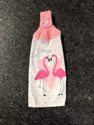 Flamingo w/Heart Towel