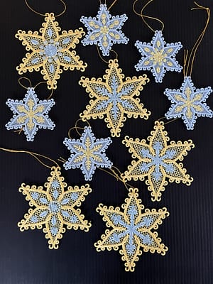 Holiday Ornament, FSL Snowflake, Set of 10 (OMA-31)