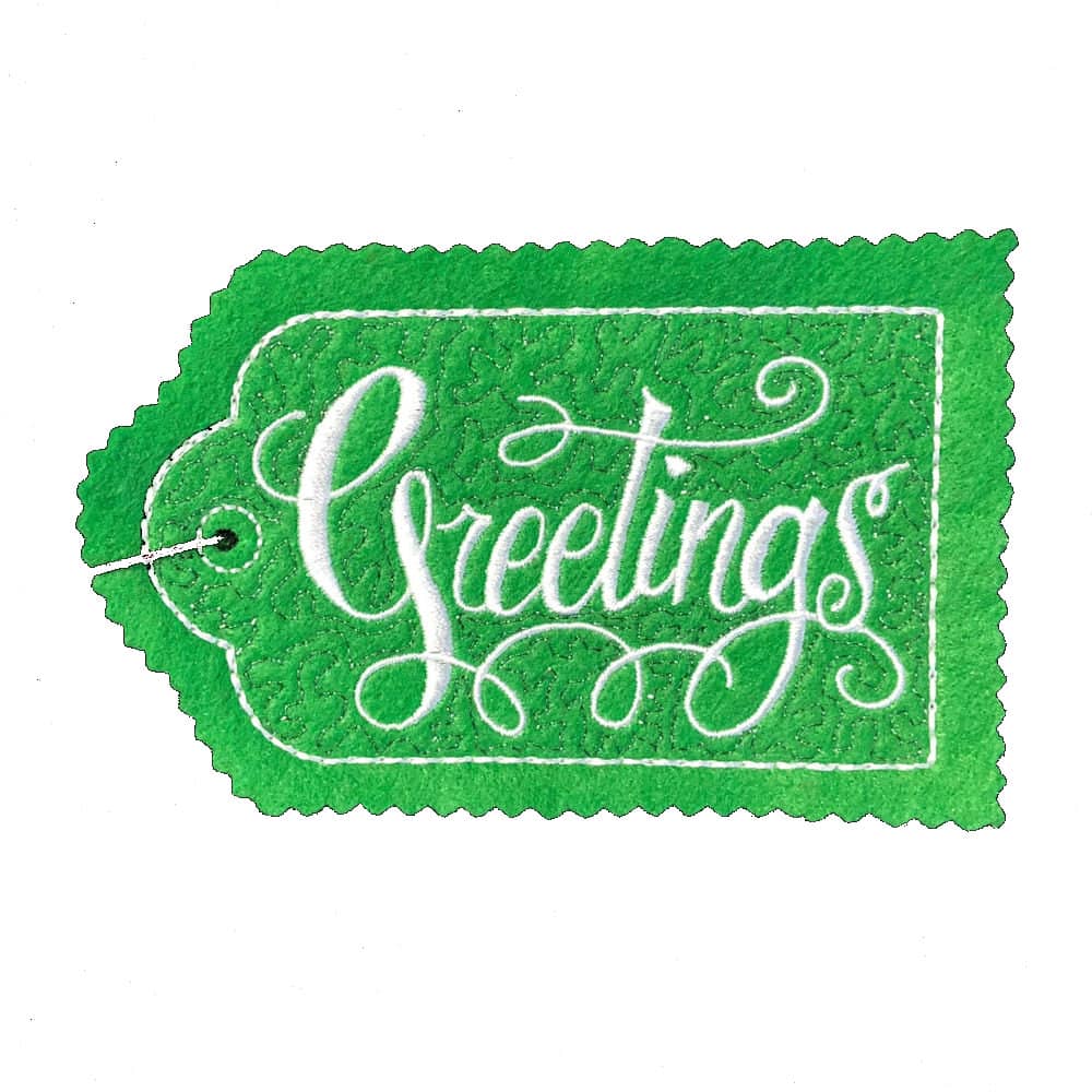 Fancy Felt Gift Tag - Greetings