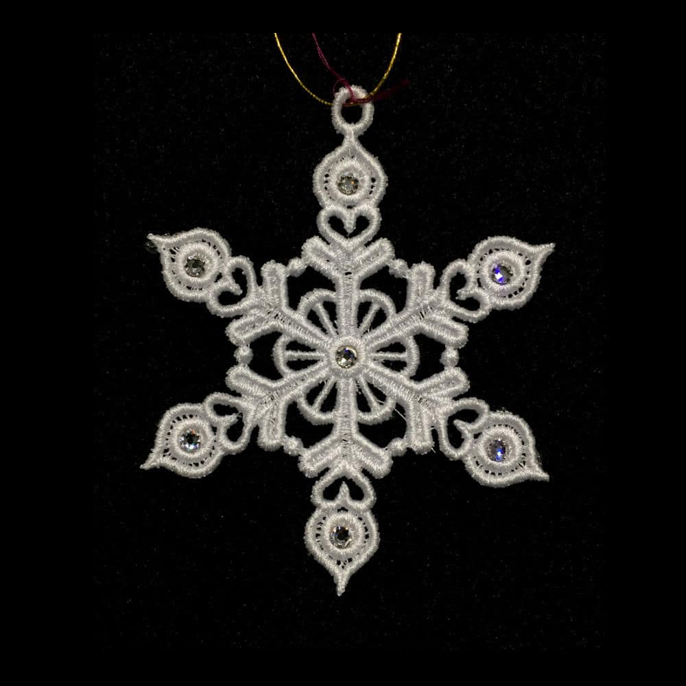 FSL Snowflake Ornament - SHE002-W-Crystal Gem