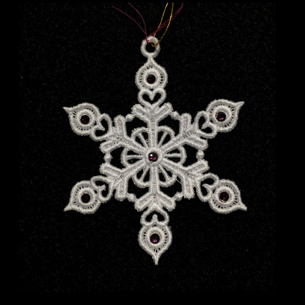 FSL Snowflake Ornament - SHE002-W-Purple Gem