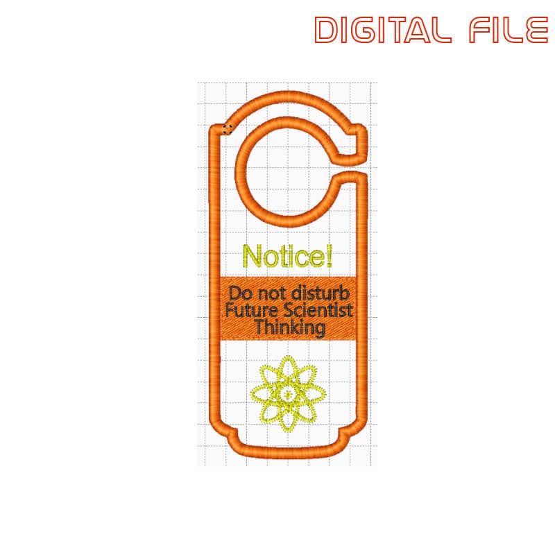 Fancy Felt Door Hanger - "Notice! Scientist Thinking" (Digital Download)